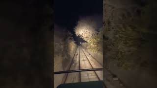 Live from train driver cab scary view of train at night in mountains #shorts #mountains