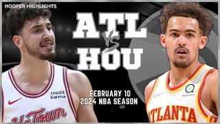 Atlanta Hawks vs Houston Rockets  Game Highlights | Feb 10 | 2024 NBA Season