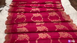 Rani Pink Colour Kanjivaram Saree l Kanjivaram Silk Saree with Price l