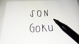 HOW TO DRAW SON GOKU STARTS WITH HIS NAME