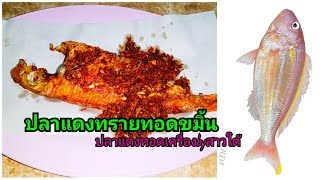 ปลาแดงทอดขมิ้น ปลาทอดเครื่อง เมนูอาหารใต้|สาวใต้สายกิน