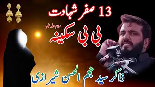 13 safar Shahadat Bibi Sakina | Zakir Syed najam ul hassan sherazi | musaib bibi sakina
