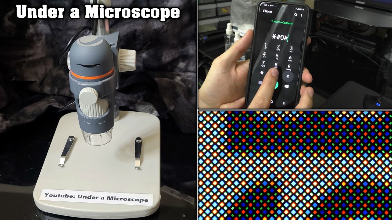 HD OLED Phone Screen / Pixels Under A Microscope (LP). Up Close. - YouTube