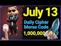 13 July Daily Cipher Code Hamster Kombat Today