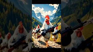 एक मुर्गी ने बनाई मुर्गों वाली सैनिक #aivideo #funny #viralshortvideo #animalstories ai video  #hen