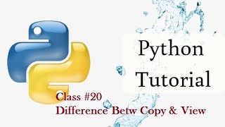 Python Tutorial#20 Python Numpy Array Copy and View in Tamil