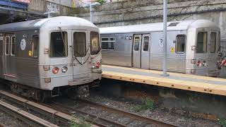 MTA New York City Subway R46 N \u0026 Q trains @ Newkirk Plaza