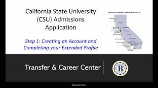 CSU Apply- Step 1 How to Create an Account and Extended Profile