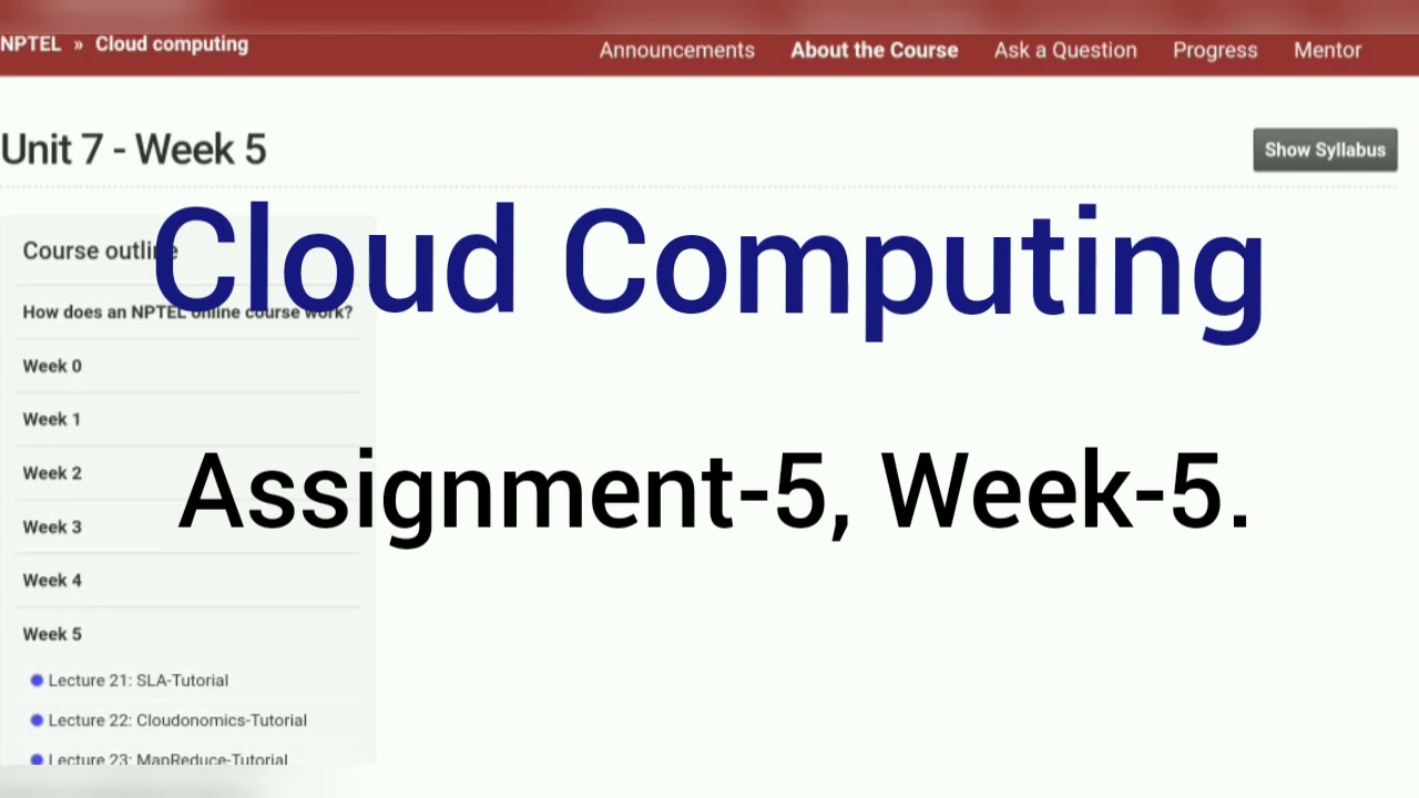 Cloud Computing || Assignment 5 || Week 5 || NPTEL Assignment 5 Answer ...