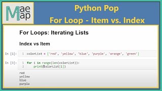 Python Pop: For Loops- Iterating Index vs Item