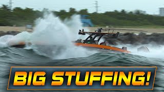 HUGE STUFFING AFTER SMASHING WAVES! | Boats vs Haulover Inlet