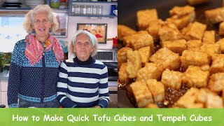 Tofu and Tempeh Tutorial - How to Make Quick Tofu Cubes and Tempeh Cubes