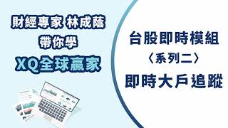 林成蔭老師教你如何解讀大戶買賣力、找出強勢產業領漲股│XQ全球贏家