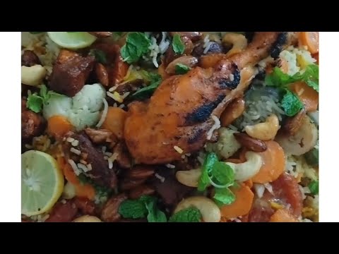 Original Recipe Of Arabian Dish Mutton Maqlooba With Grill Chicken ...