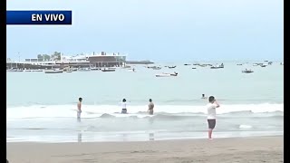 Así luce la playa Agua Dulce en la mañana del último domingo del 2024