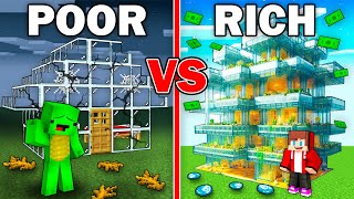 Mikey POOR vs JJ RICH Glass House Survival Battle in Minecraft - Maizen