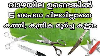 Kathi moorcha kootan tips | How to sharpen knife and scissor at home | Simple tips malayalam