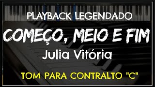 🎤 Começo, Meio e Fim (PLAYBACK LEGENDADO no Piano – TOM CONTRALTO “C”) Julia Vitória, by Niel Nascto