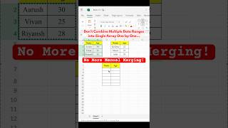 🛑 Stop Manual Merging – Use VSTACK! ⚡ #excel #excelshorts
