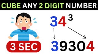 Cube any 2 digit number in 3 seconds I Crazy Math Trick