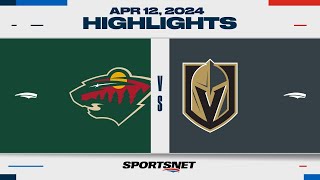 NHL Highlights | Golden Knights vs. Wild - April 12, 2024