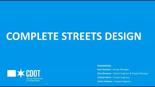 CDOT Complete Streets Design Manual