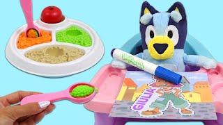 Feeding Disney Jr Bluey Healthy Meal Time & Kids Learning Activities with Imagine Ink Coloring Book!