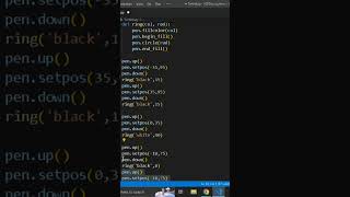 Python program to draw Cute Panda 🐼🐼. #trending #coding #shorts