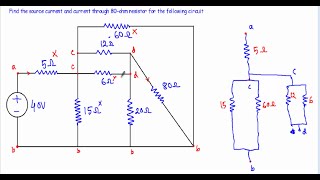 Current and Voltage in Complex Series Parallel Circuit - 2 (W subtitles)