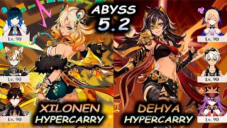 C2 Xilonen Hypercarry & C3 Dehya Hypercarry | Spiral Abyss 5.2 | Genshin Impact | 4K