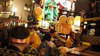 川越まつり　令和元年　夜の曳っかわせ　仲町　羅陵王の山車　末広町　高砂（住吉神社）の山車　2019/10/19 Kawagoe Festival 105