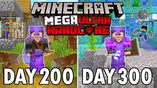 I Survived 300 Days in Mega Ultra Hardcore Minecraft... Minecraft Hardcore 100 Days
