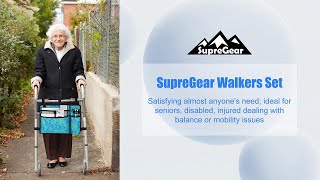 SupreGear Walkers Set: 1 Walker, 1 Bag \u0026 2 Hand Grips (WalkerBag5-SH+Walker+FSDZI)