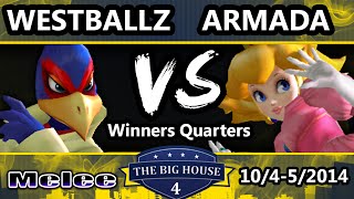 The Big House 4 - Westballz (Falco) Vs. Armada (Peach) - Winners Quarters - SSBM