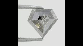 1.49 CT Natural Loose Pentagon Shaped Diamond Grey Black Color Diamond 7.8 x 8.1 x 3.4 MM