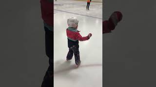 4-year-old Lily learning to skate on Balance Blades