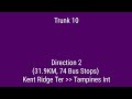 [Singapore Bus Route Visual] SBS Transit Trunk Bus Service 10 (Direction 2)