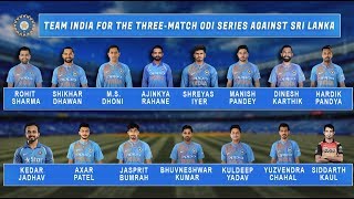 India vs Sri lanka 2017: India's Squad for ODI Series | SportzWiki