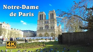 PARIS Walking Tour - Notre Dame de Paris to Metro Louvre Rivoli  4K UHD