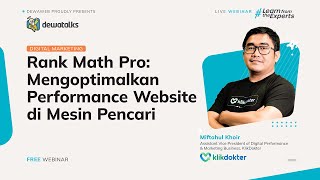 Dewatalks: Mengoptimalkan Performance Website di Mesin Pencari Menggunakan Rank Math pro