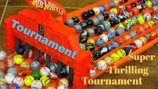 Super Thrilling Marble Race Tournament On Hot Wheels 6 Lane Track