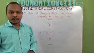 How to Construct a Rhombus When both diagonals are given