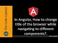 In Angular, change browser title while navigating to different component