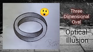 3D Oval | How To Draw a Three Dimensional Oval | Very Easy Optical Illusion