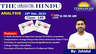 The Hindu Newspaper Analysis | 19th December 2023 | By Jahidul | Lukmaan IAS