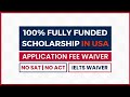 AUTOMATIC Scholarship in USA without APPLICATION FEE | No TEST Scores