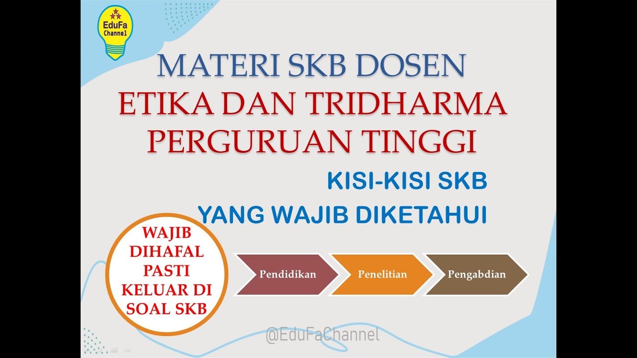 Etika Dan Tridharma Perguruan Tinggi | Materi Dan Kisi-Kisi SKB Dosen ...