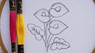 VERY EASY FLOWER HAND EMBROIDERY DESIGN FOR BEGINNERS