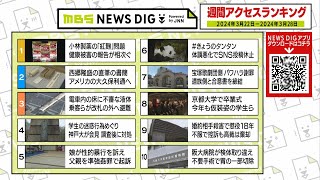 ニュース週間アクセスランキング【2024年3月22日～3月28日】MBS NEWS DIG