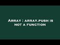 Array : array.push is not a function